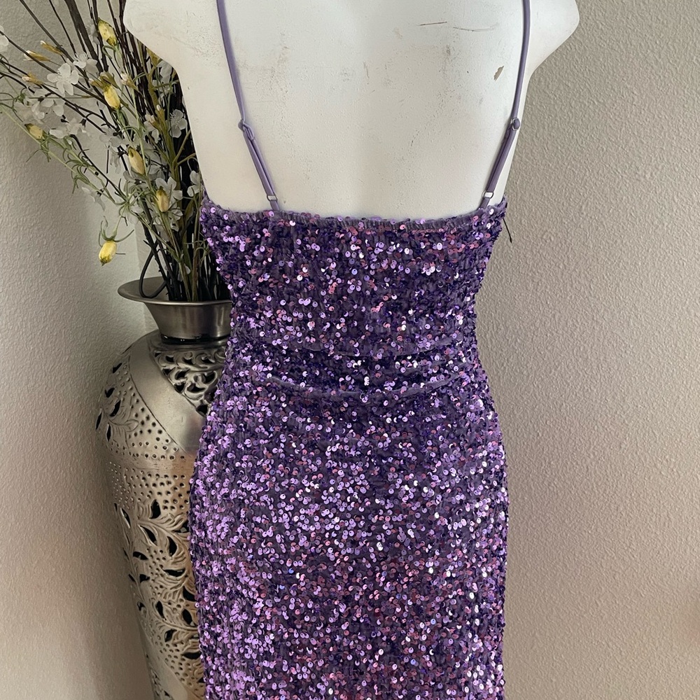 BP Purple Sequin Mini Dress Size Medium. - Picture 6 of 15